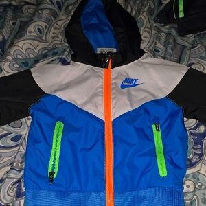 Nike Blue and Black Jacket with Neon Accents